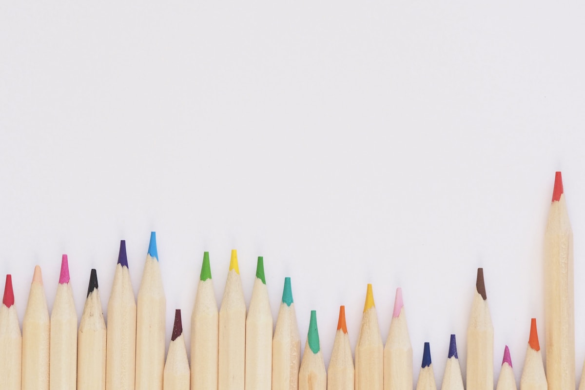 Pencils and design tools on a desk